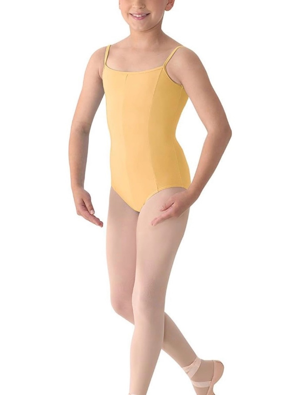 Girls' Yellow Tank Leotard for Dance & Swim